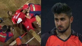 IPL 2022: Umran Malik's Rib-Cracking Bouncer Leaves Mayank Agarwal in Pain During SRH vs PBKS; Watch VIRAL Video